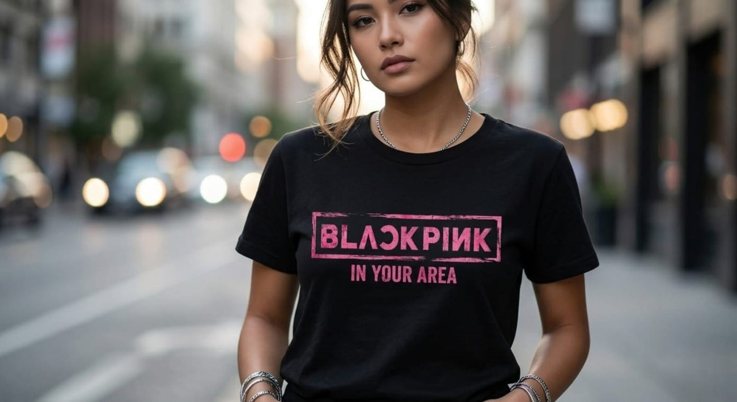 BLACKPINK K-Pop Vintage Concert Merch Oversized Black T-Shirt