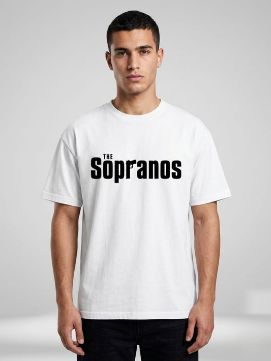 The Sopranos Iconic Logo White Regular Fit T-Shirt