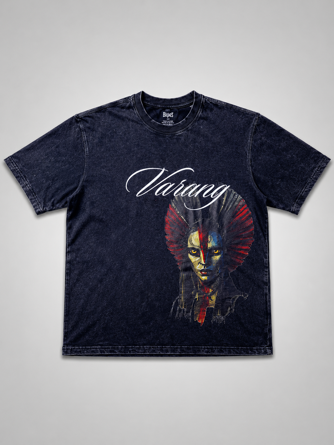 "Varang" Tribal Warrior Acid Wash Regular Fit T-Shirt