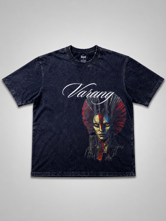 "Varang" Tribal Warrior Acid Wash Regular Fit T-Shirt