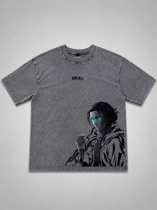 Shingeki no Kyojin: Eren Yeager Vintage Charcoal Graphic Tee