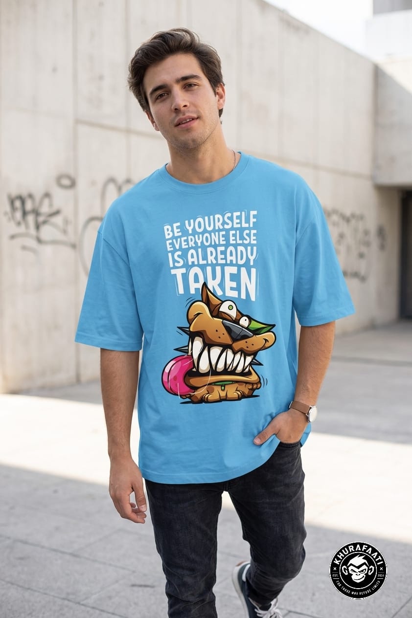 "Be Yourself Everyone Else Is Taken" Light Blue Graphic T-Shirt